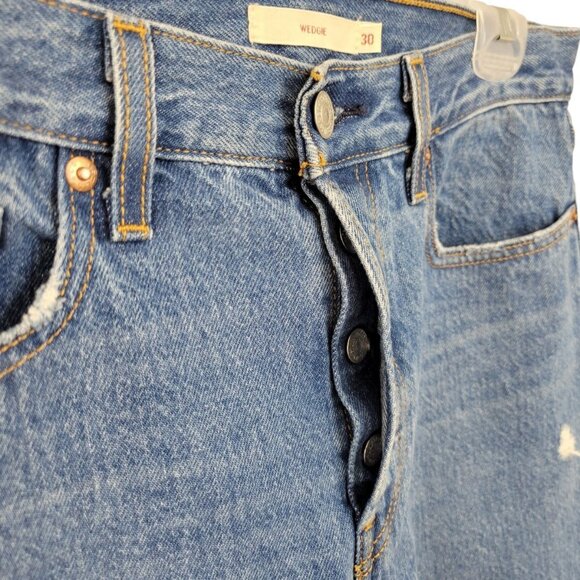 Levi's Women's Distressed Blue Jeans - Picture 7 of 13